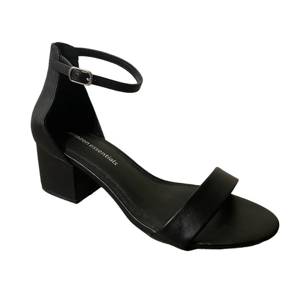 Women's Two Strap Heeled Sandal back ankle strap wide fit - Picture 1 of 6